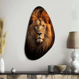 Lion Regal Majesty Lion - Asymmetric Metal Wall Art