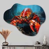 Red Lobster Under Warter - Asymmetric Metal Wall Art