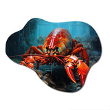 Red Lobster Under Warter - Asymmetric Metal Wall Art