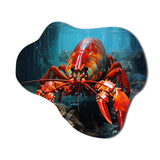 Red Lobster Under Warter - Asymmetric Metal Wall Art