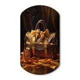 Lv Golden Opulence Bag - Asymmetric Metal Wall Art