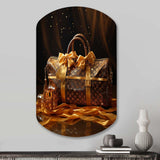 Lv Golden Opulence Bag - Asymmetric Metal Wall Art