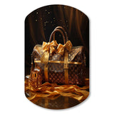 Lv Golden Opulence Bag - Asymmetric Metal Wall Art