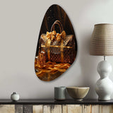 Lv Golden Opulence Bag - Asymmetric Metal Wall Art