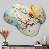 Orange Teal Maple Tree Glowing Agate I - Asymmetric Metal Wall Art