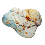 Orange Teal Maple Tree Glowing Agate I - Asymmetric Metal Wall Art