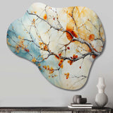 Orange Teal Maple Tree Glowing Agate I - Asymmetric Metal Wall Art