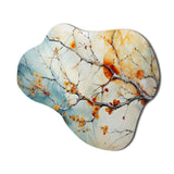 Orange Teal Maple Tree Glowing Agate I - Asymmetric Metal Wall Art