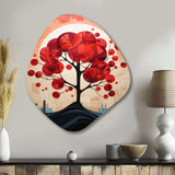 Red Maple Tree Harmony In - Asymmetric Metal Wall Art