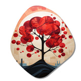 Red Maple Tree Harmony In - Asymmetric Metal Wall Art