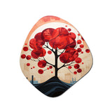 Red Maple Tree Harmony In - Asymmetric Metal Wall Art