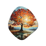 Orange Teal Maple Tree Majestic Maple - Asymmetric Metal Wall Art