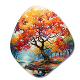 Orange Yellow Maple Tree Maple Melody - Asymmetric Metal Wall Art