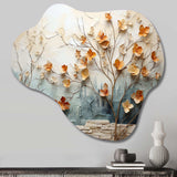 Peach Grey Maple Tree Whispering Maple I - Asymmetric Metal Wall Art