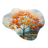 Orange Maple Trees Majestic I - Asymmetric Metal Wall Art