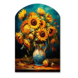 Masterpiece Sunflowers By Van Gogh IV - Asymmetric Metal Wall Art