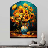 Masterpiece Sunflowers By Van Gogh IV - Asymmetric Metal Wall Art