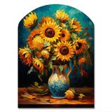 Masterpiece Sunflowers By Van Gogh IV - Asymmetric Metal Wall Art