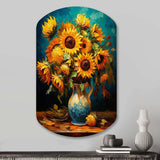 Masterpiece Sunflowers By Van Gogh IV - Asymmetric Metal Wall Art