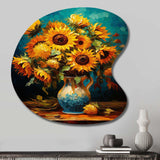 Masterpiece Sunflowers By Van Gogh IV - Asymmetric Metal Wall Art