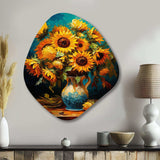 Masterpiece Sunflowers By Van Gogh IV - Asymmetric Metal Wall Art