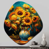 Masterpiece Sunflowers By Van Gogh IV - Asymmetric Metal Wall Art