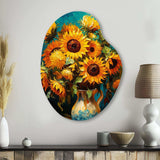 Masterpiece Sunflowers By Van Gogh IV - Asymmetric Metal Wall Art