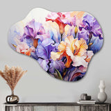 Meadow Iris Whispers I - Asymmetric Metal Wall Art