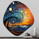 Colorful Meditation Transcendence Pointillism Dot I - Asymmetric Metal Wall Art