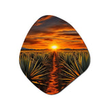 Orange Green Mexican Art Tequila Sunrise - Asymmetric Metal Wall Art