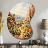 Mexico Cactus Oasis Impasto I - Asymmetric Metal Wall Art