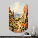 Mexico Cactus Oasis Impasto I - Asymmetric Metal Wall Art