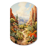 Mexico Cactus Oasis Impasto I - Asymmetric Metal Wall Art