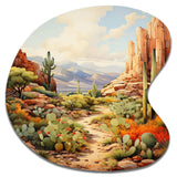 Mexico Cactus Oasis Impasto I - Asymmetric Metal Wall Art