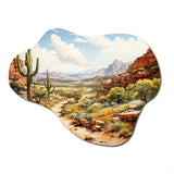 Mexico Cactus Oasis Impasto II - Asymmetric Metal Wall Art