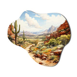 Mexico Cactus Oasis Impasto II - Asymmetric Metal Wall Art