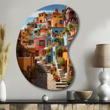 Colorful Mexico Colorful Casas This IX - Asymmetric Metal Wall Art