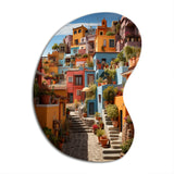 Colorful Mexico Colorful Casas This IX - Asymmetric Metal Wall Art