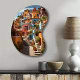 Colorful Mexico Colorful Casas This IX - Asymmetric Metal Wall Art