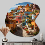 Colorful Mexico Colorful Casas This IX - Asymmetric Metal Wall Art