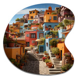 Colorful Mexico Colorful Casas This IX - Asymmetric Metal Wall Art