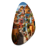 Colorful Mexico Colorful Casas This IX - Asymmetric Metal Wall Art