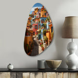 Colorful Mexico Colorful Casas This IX - Asymmetric Metal Wall Art