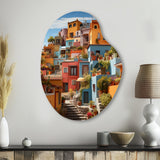 Colorful Mexico Colorful Casas This IX - Asymmetric Metal Wall Art