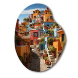 Colorful Mexico Colorful Casas This IX - Asymmetric Metal Wall Art