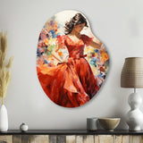 Coral Beige Mexico Fiesta Celebration Winab - Asymmetric Metal Wall Art