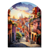 Colorful Mexico Magical Oaxaca Surrealism I - Asymmetric Metal Wall Art