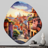 Colorful Mexico Magical Oaxaca Surrealism I - Asymmetric Metal Wall Art