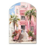 Pink Miami Artful Facades II - Asymmetric Metal Wall Art