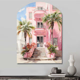 Pink Miami Artful Facades II - Asymmetric Metal Wall Art